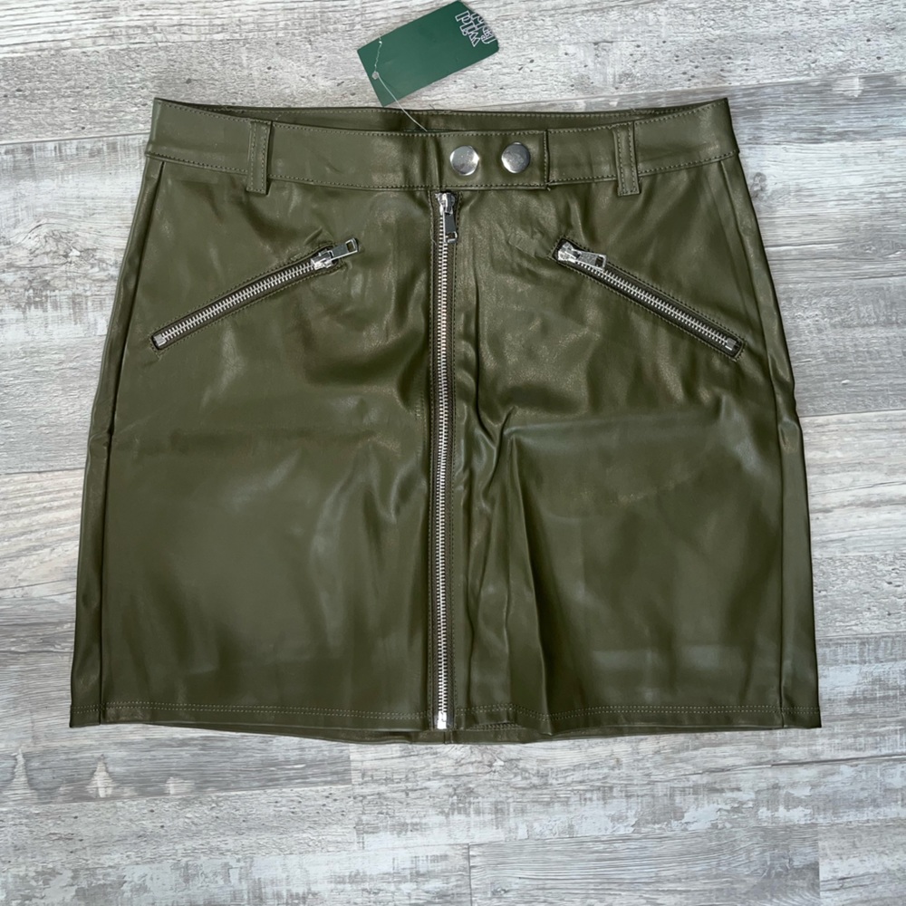 Army green skirt